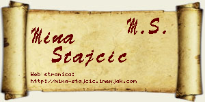 Mina Stajčić vizit kartica